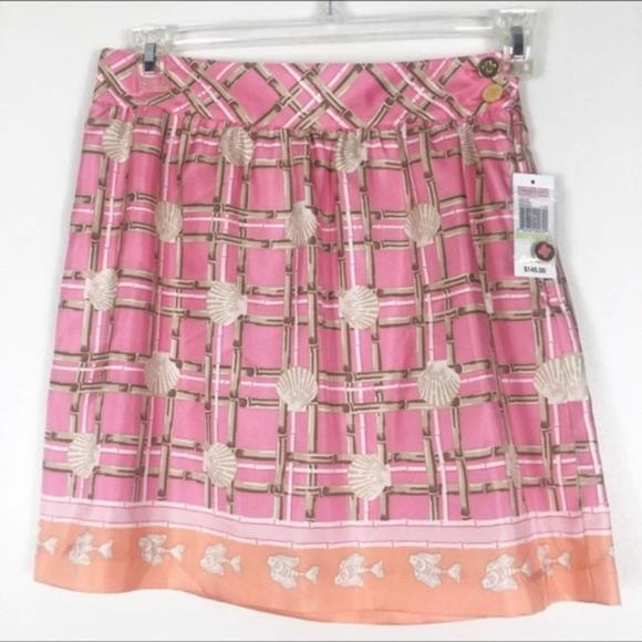 Vineyard Vines NWT 100% Silk Ceezee Seashell Skirt in Bahama Breeze - Picture 3 of 3